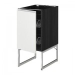 МЕТОД Напольный шкаф с проволочн ящиками - 40x60x60 см, Нодста белый/алюминий, под дерево черный