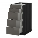 МЕТОД / ФОРВАРА Нплн шк 5фрнт/2нзк/3срд ящ - под дерево черный, Рингульт глянцевый серый, 40x60 см МЕТОД / ФОРВАРА Нплн шк 5фрнт/2нзк/3срд ящ - под дерево черный, Рингульт глянцевый серый, 40x60 см