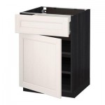 МЕТОД / ФОРВАРА Напольный шкаф с ящиком/дверью - 60x60 см, Лаксарби белый, под дерево черный