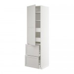 МЕТОД / МАКСИМЕРА Высокий шкаф+полки/4 ящика/2дверцы - белый, Лерх светло-серый, 60x60x220 см МЕТОД / МАКСИМЕРА Высокий шкаф+полки/4 ящика/2дверцы - белый, Лерх светло-серый, 60x60x220 см