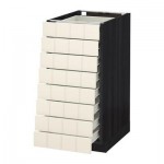 МЕТОД / ФОРВАРА Наполн шкаф 8 фронт/8 низк ящиков - 40x60 см, Хитарп белый с оттенком, под дерево черный МЕТОД / ФОРВАРА Наполн шкаф 8 фронт/8 низк ящиков - 40x60 см, Хитарп белый с оттенком, под дерево черный