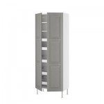 ФАКТУМ Высокий шкаф с ящиками/полками - Лидинго серый, 80x211x37 см