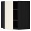 МЕТОД Угловой навесной шкаф с полками - под дерево черный, Хитарп белый с оттенком, 68x80 см