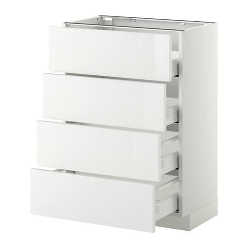 METOD напольн шкаф 4 фронт панели/4 ящика оцинковка