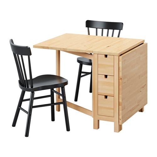 NORDEN/NORRARYD стол и 2 стула береза/черный 89 см