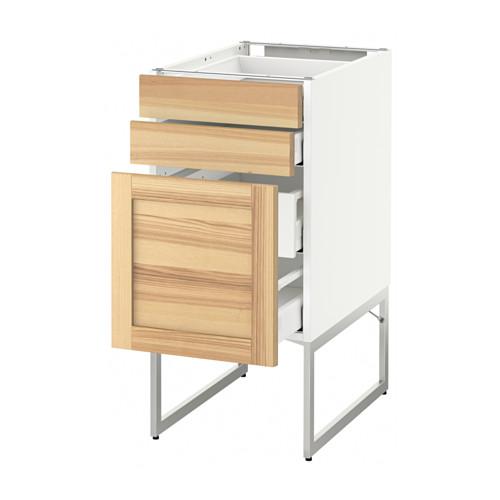 МЕТОД / МАКСИМЕРА Напольн шкаф 3фронт пнл/2низ/2ср ящ - белый, Торхэмн естественный ясень, 40x60x60 см МЕТОД / МАКСИМЕРА Напольн шкаф 3фронт пнл/2низ/2ср ящ - белый, Торхэмн естественный ясень, 40x60x60 см