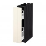 МЕТОД Напол шкаф/выдв внутр элем - под дерево черный, Хитарп белый с оттенком МЕТОД Напол шкаф/выдв внутр элем - под дерево черный, Хитарп белый с оттенком