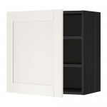 METOD шкаф навесной с полкой черный/Сэведаль белый 60x60 см