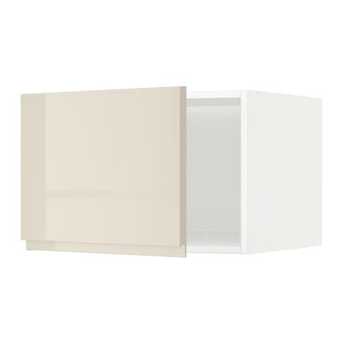 МЕТОД Верх шкаф на холодильн/морозильн - белый, Воксторп глянцевый светло-бежевый, 60x40 см МЕТОД Верх шкаф на холодильн/морозильн - белый, Воксторп глянцевый светло-бежевый, 60x40 см