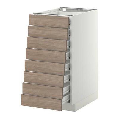 МЕТОД / ФОРВАРА Наполн шкаф 8 фронт/8 низк ящиков - 40x60 см, Брокхульт под грецкий орех светло-серый, белый МЕТОД / ФОРВАРА Наполн шкаф 8 фронт/8 низк ящиков - 40x60 см, Брокхульт под грецкий орех светло-серый, белый