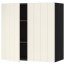 МЕТОД Навесной шкаф с полками/2дверцы - под дерево черный, Хитарп белый с оттенком, 80x80 см