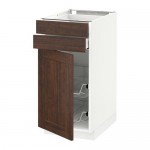 МЕТОД / МАКСИМЕРА Напольн шкаф/дверца/2ящ/првл крзн - белый, Эдсерум под дерево коричневый, 40x60 см