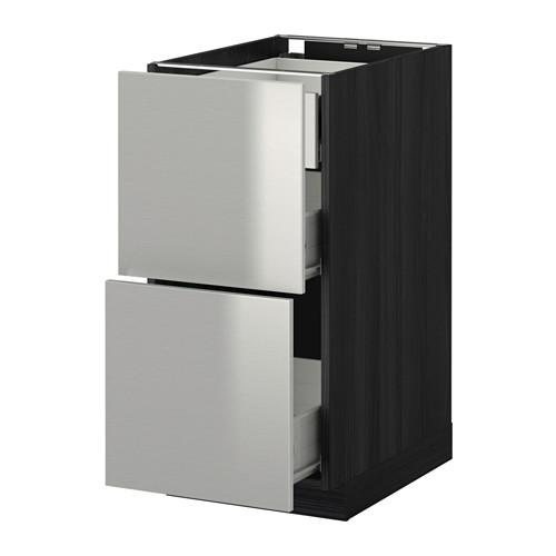 МЕТОД / ФОРВАРА Наполн шк 2 фрнт/3 средн ящ - под дерево черный, Гревста нержавеющ сталь, 40x60 см МЕТОД / ФОРВАРА Наполн шк 2 фрнт/3 средн ящ - под дерево черный, Гревста нержавеющ сталь, 40x60 см