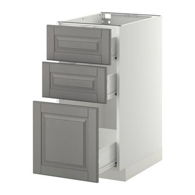 МЕТОД / ФОРВАРА Напольный шкаф с 3 ящиками - 40x60 см, Будбин серый, белый МЕТОД / ФОРВАРА Напольный шкаф с 3 ящиками - 40x60 см, Будбин серый, белый