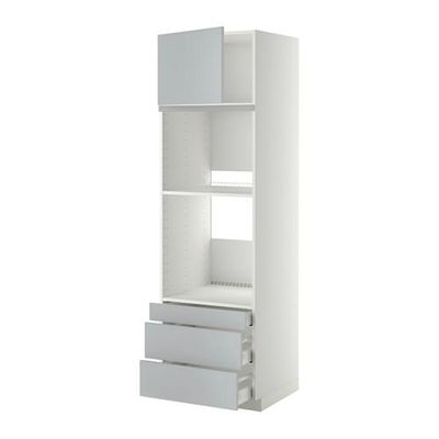 МЕТОД / МАКСИМЕРА Выс шкаф д/дхвк/комб дхвк+двр/3ящ - 60x60x200 см, Веддинге серый, белый МЕТОД / МАКСИМЕРА Выс шкаф д/дхвк/комб дхвк+двр/3ящ - 60x60x200 см, Веддинге серый, белый