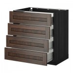 МЕТОД / ФОРВАРА Напольн шкаф 4 фронт панели/4 ящика - 80x60 см, Эдсерум под дерево коричневый, под дерево черный МЕТОД / ФОРВАРА Напольн шкаф 4 фронт панели/4 ящика - 80x60 см, Эдсерум под дерево коричневый, под дерево черный