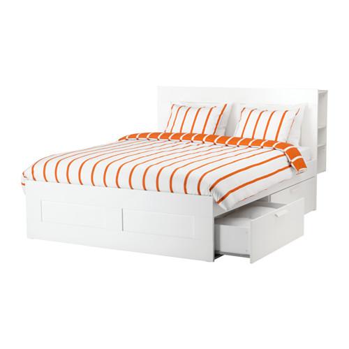 Brimnes Bed Frame With Headboard, Bed Frame With Storage Headboard White Luröyfull