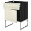 МЕТОД / МАКСИМЕРА Напольный шкаф с ящиком/дверью - под дерево черный, Будбин белый с оттенком, 60x60x60 см