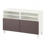 БЕСТО Тумба под ТВ, с дверцами - белый/Вальвикен темно-коричневый БЕСТО Тумба под ТВ, с дверцами - белый/Вальвикен темно-коричневый