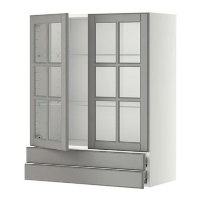 МЕТОД / ФОРВАРА Навесной шкаф/2 стек дв/2 ящика - 80x100 см, Будбин серый, белый МЕТОД / ФОРВАРА Навесной шкаф/2 стек дв/2 ящика - 80x100 см, Будбин серый, белый