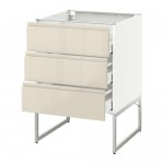 МЕТОД / МАКСИМЕРА Нплн шк 3 фрнт/3 средн ящика - белый, Воксторп глянцевый светло-бежевый, 60x60x60 см МЕТОД / МАКСИМЕРА Нплн шк 3 фрнт/3 средн ящика - белый, Воксторп глянцевый светло-бежевый, 60x60x60 см