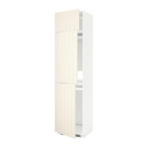 МЕТОД Выс шкаф для хол/мороз с 3 дверями - белый, Хитарп белый с оттенком