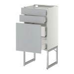 МЕТОД / МАКСИМЕРА Напольн шкаф 3фронт пнл/2низ/2ср ящ - 40x37x60 см, Веддинге серый, белый