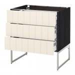 МЕТОД / МАКСИМЕРА Нплн шк 3 фрнт/3 средн ящика - под дерево черный, Хитарп белый с оттенком, 80x60x60 см МЕТОД / МАКСИМЕРА Нплн шк 3 фрнт/3 средн ящика - под дерево черный, Хитарп белый с оттенком, 80x60x60 см