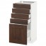 МЕТОД / МАКСИМЕРА Напольный шкаф с 5 ящиками - белый, Эдсерум под дерево коричневый, 40x37 см