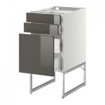 МЕТОД / ФОРВАРА Напольн шкаф 3фронт пнл/2низ/2ср ящ - 40x60x60 см, Рингульт глянцевый серый, белый МЕТОД / ФОРВАРА Напольн шкаф 3фронт пнл/2низ/2ср ящ - 40x60x60 см, Рингульт глянцевый серый, белый