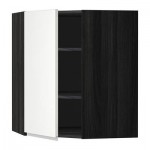 МЕТОД Угловой навесной шкаф с полками - 68x80 см, Нодста белый/алюминий, под дерево черный МЕТОД Угловой навесной шкаф с полками - 68x80 см, Нодста белый/алюминий, под дерево черный