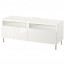 БЕСТО Тумба д/ТВ с ящиками - белый глянцевый/белый, направляющие ящика, плавно закр