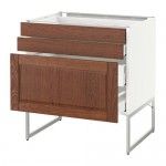 МЕТОД / МАКСИМЕРА Напольн шкаф 3фронт пнл/2низ/2ср ящ - белый, Филипстад коричневый, 80x60x60 см МЕТОД / МАКСИМЕРА Напольн шкаф 3фронт пнл/2низ/2ср ящ - белый, Филипстад коричневый, 80x60x60 см