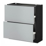 МЕТОД / ФОРВАРА Напольный шкаф с 2 ящиками - 80x37 см, Веддинге серый, под дерево черный МЕТОД / ФОРВАРА Напольный шкаф с 2 ящиками - 80x37 см, Веддинге серый, под дерево черный