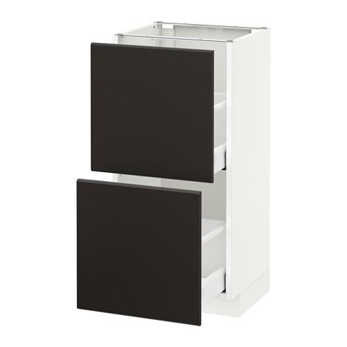 МЕТОД / МАКСИМЕРА Напольный шкаф с 2 ящиками - белый, Кунгсбакка антрацит, 40x37 см МЕТОД / МАКСИМЕРА Напольный шкаф с 2 ящиками - белый, Кунгсбакка антрацит, 40x37 см