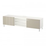 БЕСТО Тумба д/ТВ с ящиками - белый глянцевый/бежевый, направляющие ящика,нажимные