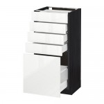 МЕТОД / МАКСИМЕРА Напольный шкаф с 5 ящиками - под дерево черный, Рингульт глянцевый белый, 40x37 см МЕТОД / МАКСИМЕРА Напольный шкаф с 5 ящиками - под дерево черный, Рингульт глянцевый белый, 40x37 см