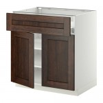 МЕТОД / ФОРВАРА Напол шкаф/полки/ящик/2двери - белый, Эдсерум под дерево коричневый МЕТОД / ФОРВАРА Напол шкаф/полки/ящик/2двери - белый, Эдсерум под дерево коричневый