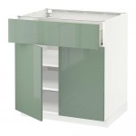 МЕТОД / ФОРВАРА Напольный шкаф+ящик/2дверцы - белый, Калларп глянцевый светло-зеленый МЕТОД / ФОРВАРА Напольный шкаф+ящик/2дверцы - белый, Калларп глянцевый светло-зеленый
