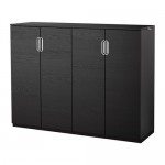 ГАЛАНТ Комбинация для хранения с дверцами - черно-коричневый