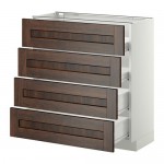 МЕТОД / ФОРВАРА Напольн шкаф 4 фронт панели/4 ящика - белый, Эдсерум под дерево коричневый, 80x37 см МЕТОД / ФОРВАРА Напольн шкаф 4 фронт панели/4 ящика - белый, Эдсерум под дерево коричневый, 80x37 см