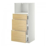 МЕТОД / ФОРВАРА Высокий шкаф д/СВЧ с 3 ящиками - Тингсрид под березу, белый МЕТОД / ФОРВАРА Высокий шкаф д/СВЧ с 3 ящиками - Тингсрид под березу, белый