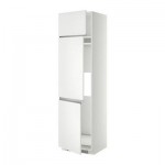 МЕТОД Выс шкаф для хол/мороз с 3 дверями - 60x60x220 см, Нодста белый/алюминий, белый