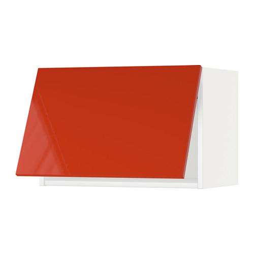МЕТОД Горизонтальный навесной шкаф - белый, Ерста глянцевый оранжевый, 60x40 см