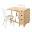 NORDEN/NORRARYD стол и 2 стула береза/белый 89 см