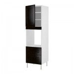 ФАКТУМ Высок шкаф д духов+дверь/2 ящика - Рамшё черно-коричневый, 60x211 см