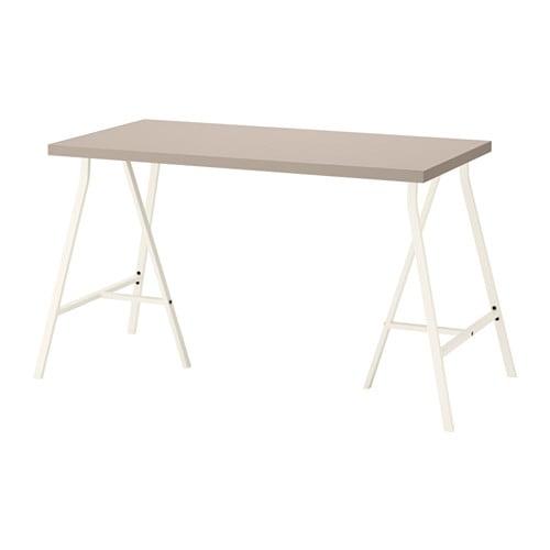 ЛИННМОН / ЛЕРБЕРГ Стол - геометрический бежевый/белый