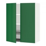 МЕТОД Навесной шкаф с посуд суш/2 дврц - 80x100 см, Флэди зеленый, белый