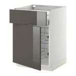 МЕТОД / МАКСИМЕРА Напольн шкаф с пров корз/ящ/дверью - 60x60 см, Рингульт глянцевый серый, белый МЕТОД / МАКСИМЕРА Напольн шкаф с пров корз/ящ/дверью - 60x60 см, Рингульт глянцевый серый, белый