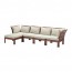ÄPPLARÖ 4-местный модульный диван, садовый с табуретом для ног коричневая морилка/Холло бежевый
